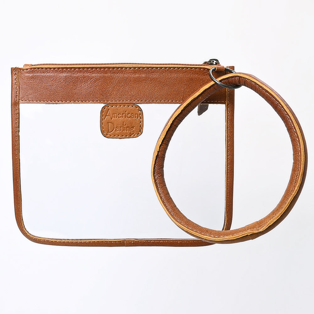 ADBG1159 Clear Stadium Bag with Genuine Cowhide Trim & Leather Round Handles - American Darling
