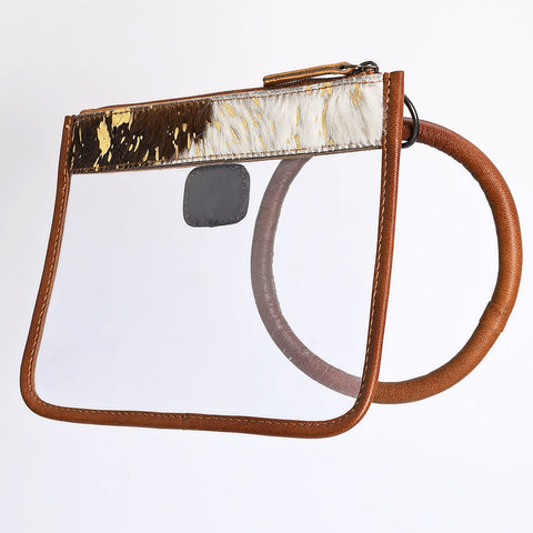 American Darling Cowhide Clear Bag -Western Wristlet Clutch
