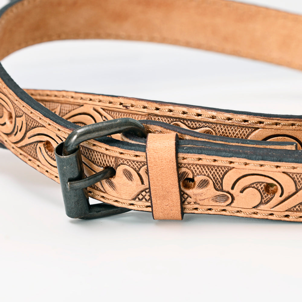 ADBG1172 Clear Western Tooled Leather Crossbody Bag with Fringe - Transparent Body & Floral Handtooling