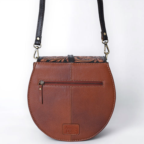 American Darling Hand Tooled Leather Floral Carved Cross body Bag