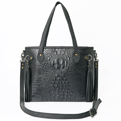 ADBG1180B American Darling Crocodile Embossed Leather Tote -Western Tassel Handbag