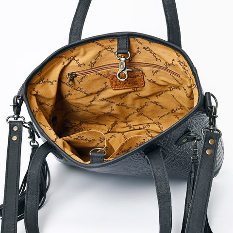 American Darling Crocodile Embossed Leather Tote -Western Tassel Handbag