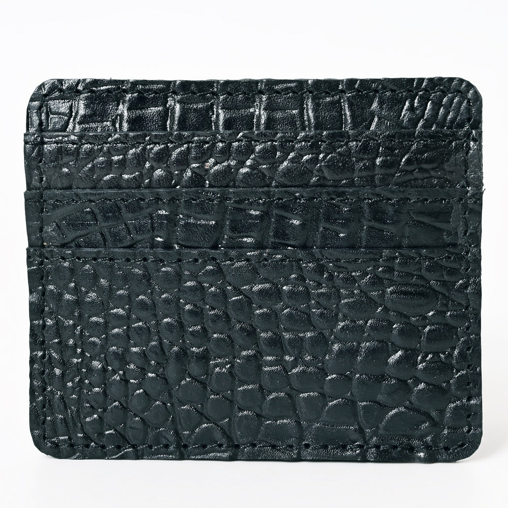 American Darling Crocodile Embossed Leather Card Holder | Slim Western Wallet