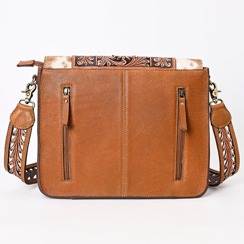 American Darling Floral Tooled Leather Cowhide Western Messenger Bag