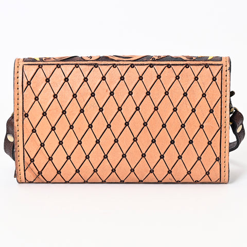 American Darling Hand Tooled Floral Carved Genuine Leather Small Cross body Bag