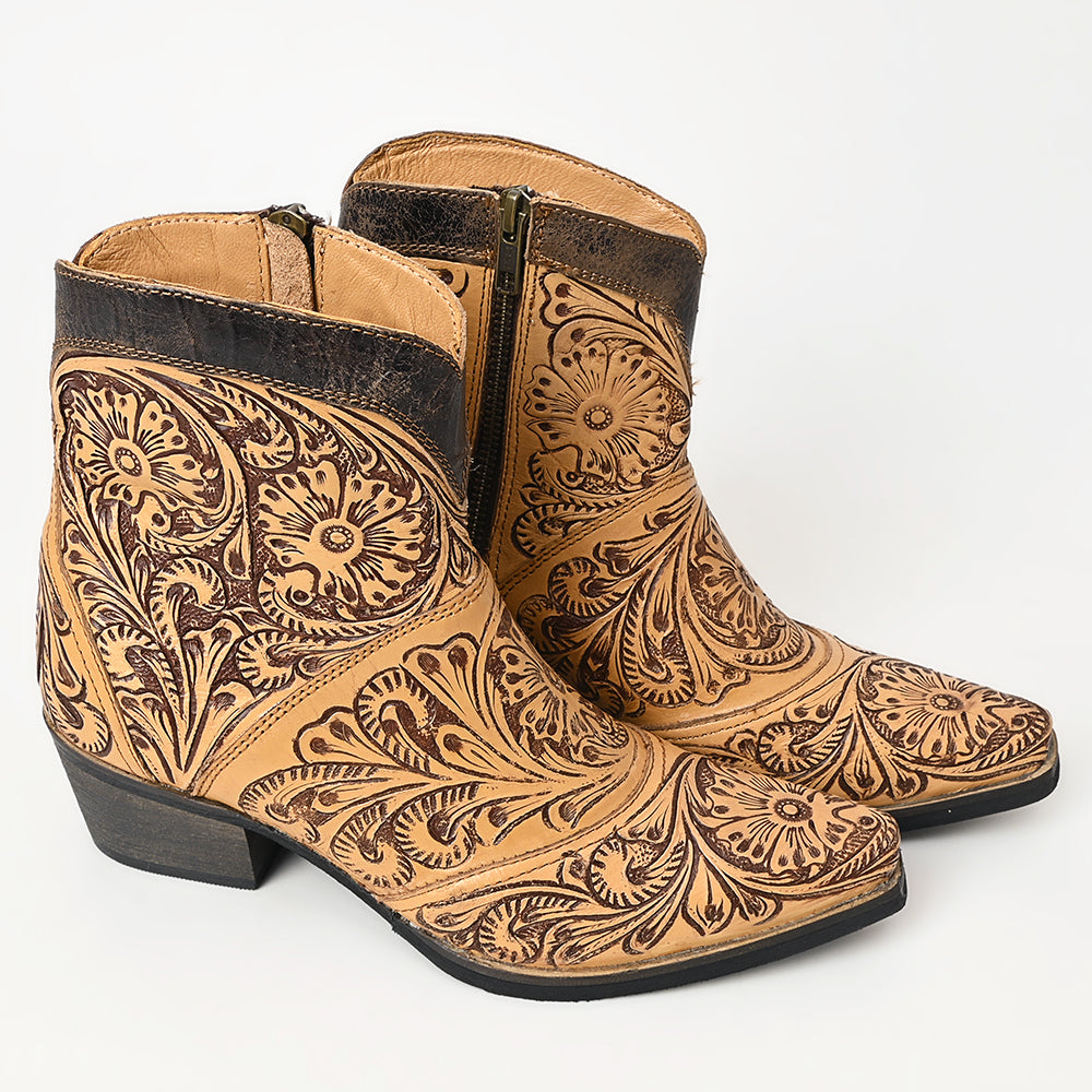 LC-ADFT161 carved genuine leather sandal footwear flip flop