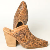 LC-ADFT163 Hand Tooled Genuine Western Leather Mule Sliper Loafer
