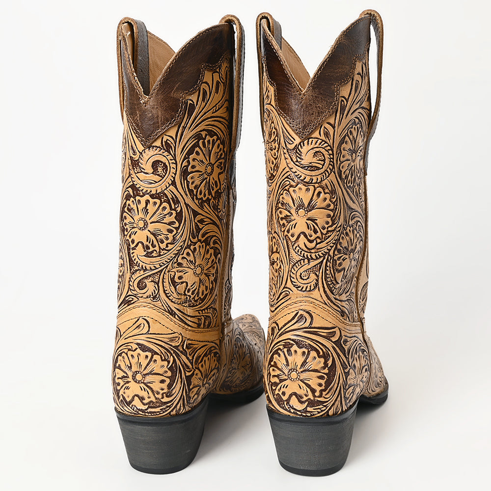 LC-ADFT166 Hand Tooled Genuine Western Leather Long Boot