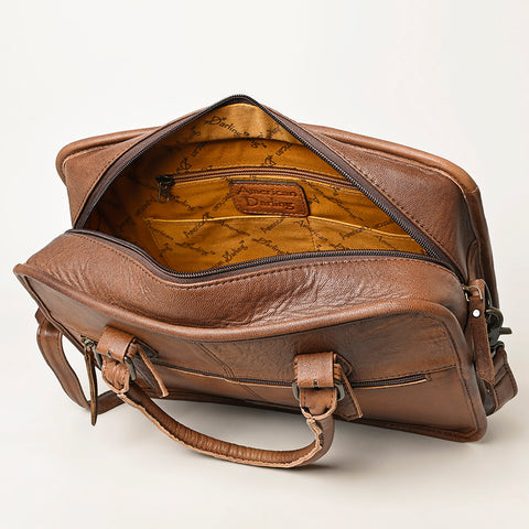ADBG1183 American Darling Turquoise Crocdile Embossed & Hand Tooled Leather Briefcase Tote