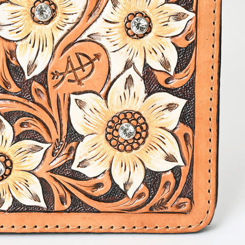 American Darling Floral Tooled Leather Portfolio Bag -Western Tablet Sleeve