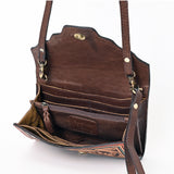 ADBGA393 Tooled Leather Wallet Bag with Turquoise Stud Trim & Floral Design