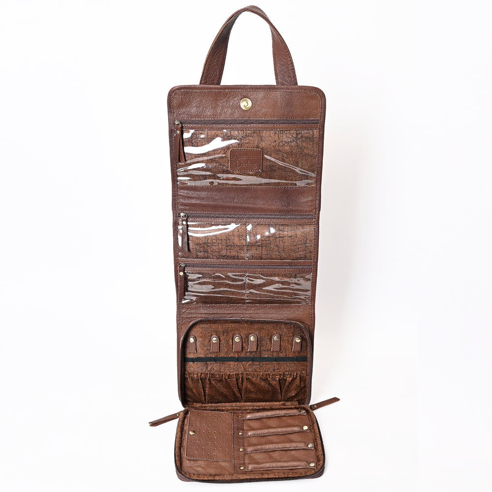 ADBGA395 Hair-On Cowhide Mini Bible Tote with Tooled Leather Cross Patch