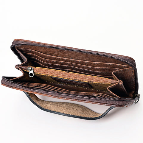 American Darling Western Leather Wallet Bag Crocodile Embossed Hand Tooled