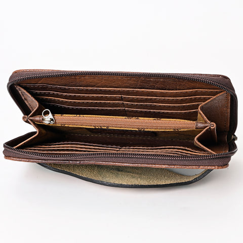 American Darling Western Leather Wallet Bag Crocodile Embossed Hand Tooled
