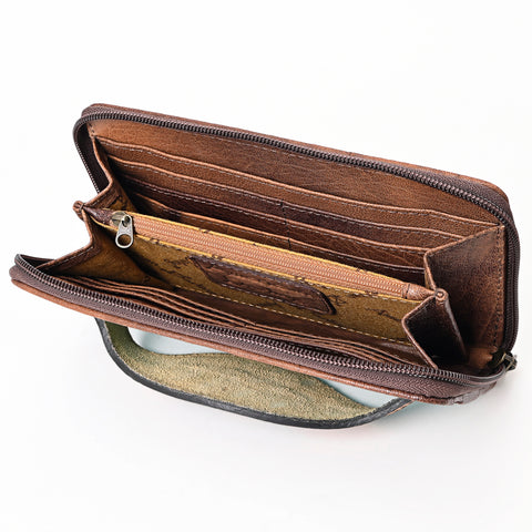 American Darling Western Leather Wallet Bag Crocodile Embossed Hand Tooled