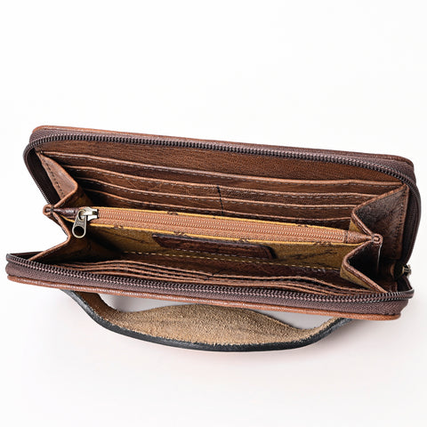 American Darling Western Leather Wallet Bag Crocodile Embossed Hand Tooled