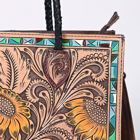American Darling Floral Tooled Leather Tote -Western Crossbody Bag