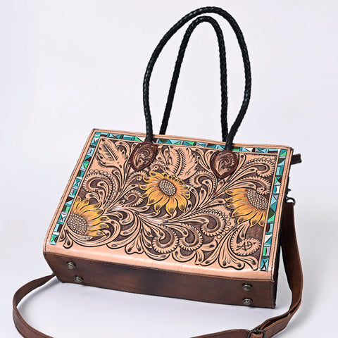 American Darling Floral Tooled Leather Tote -Western Crossbody Bag