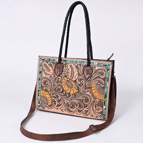 American Darling Floral Tooled Leather Tote -Western Crossbody Bag