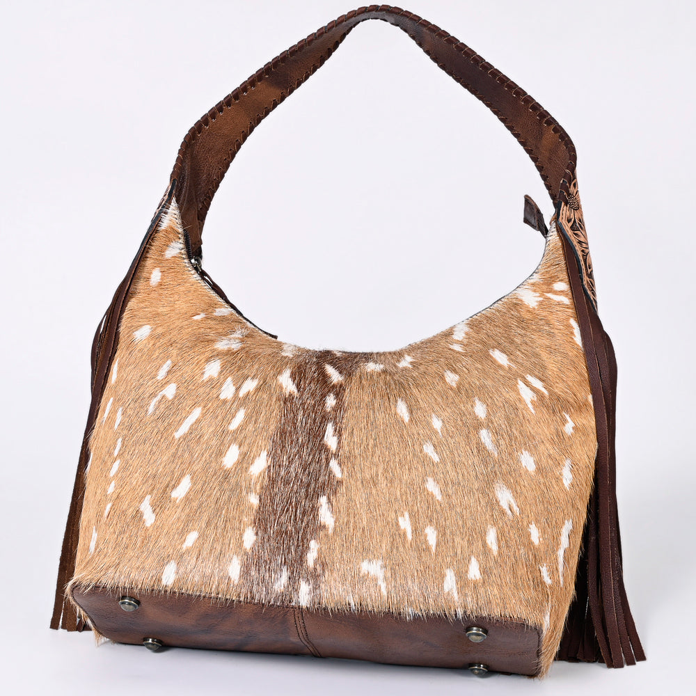 LC-ADBG803 Annie Western Hobo Bag Hair-On Cowhide & Tooled Leather Shoulder Purse