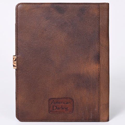 American Darling Hand-Tooled Floral Genuine Leather Western Portfolio Bag