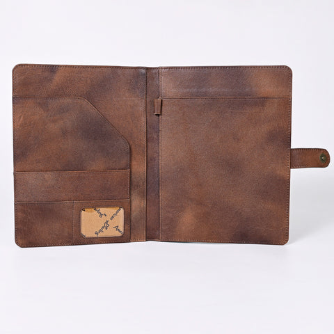 ADBG1040 American Darling Hand-Tooled Floral Genuine Leather Western Portfolio Bag