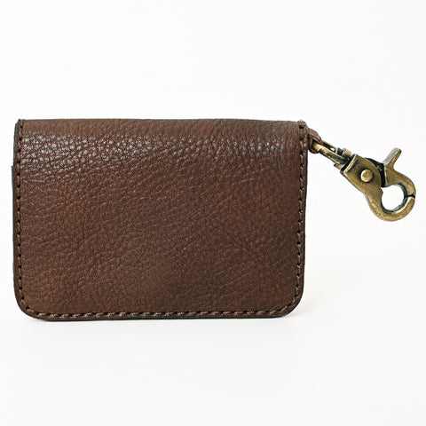 American Darling Hand Tooled Floral Carved Genuine Western Leather Key Ring