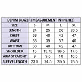 LC-ADBZ031 Genuine Suede leather Women 100% Cotton Denim Blazer dress jacket