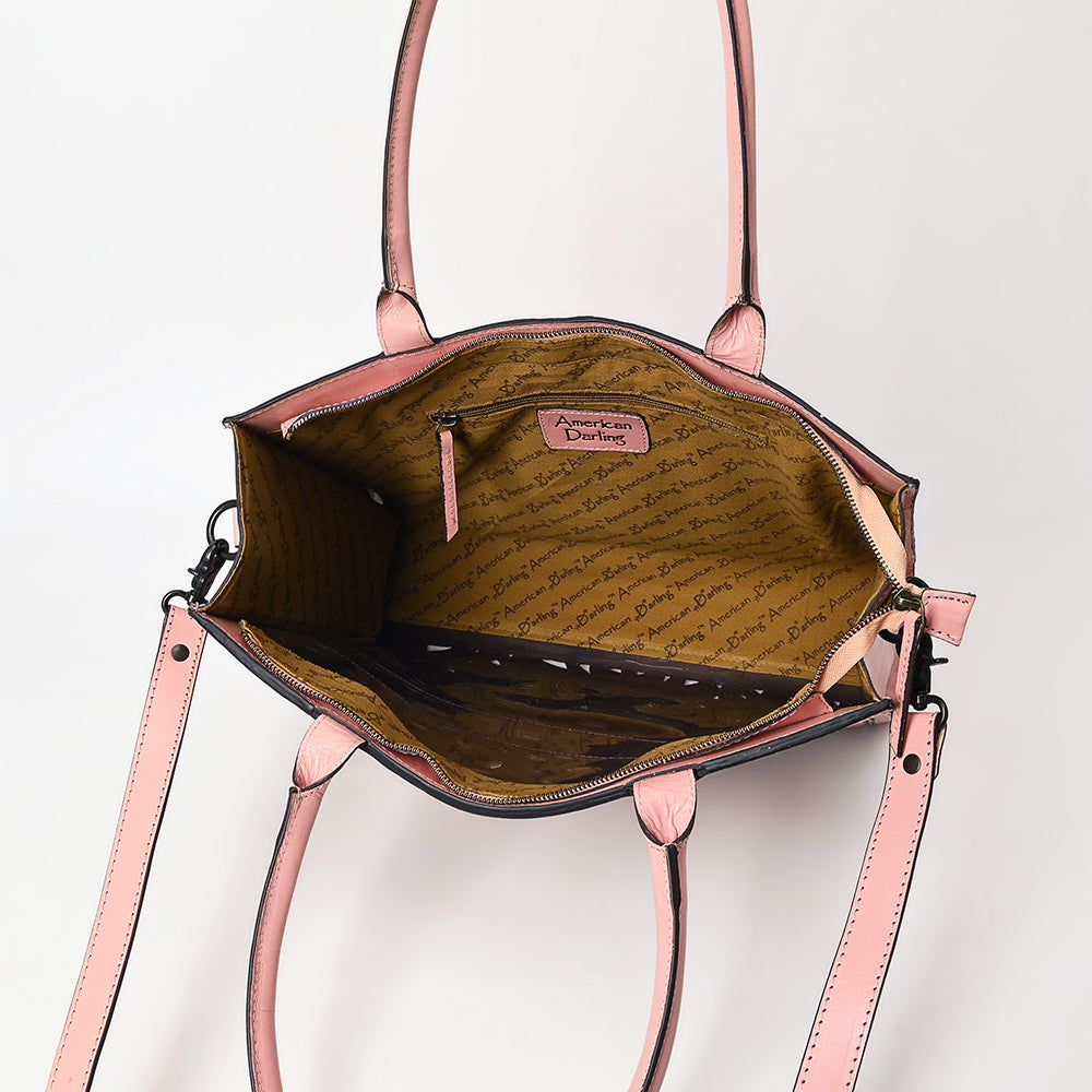 LC-ADBGZ762B Tote Hand Tooled Genuine Western Leather Women Bag