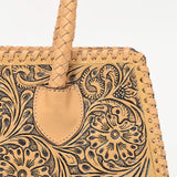 ADBGZ764 Trapezoid Western Satchel - Hand Tooled Leather Clutch Bag
