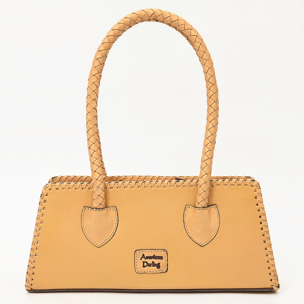 ADBGZ764 Trapezoid Western Satchel - Hand Tooled Leather Clutch Bag