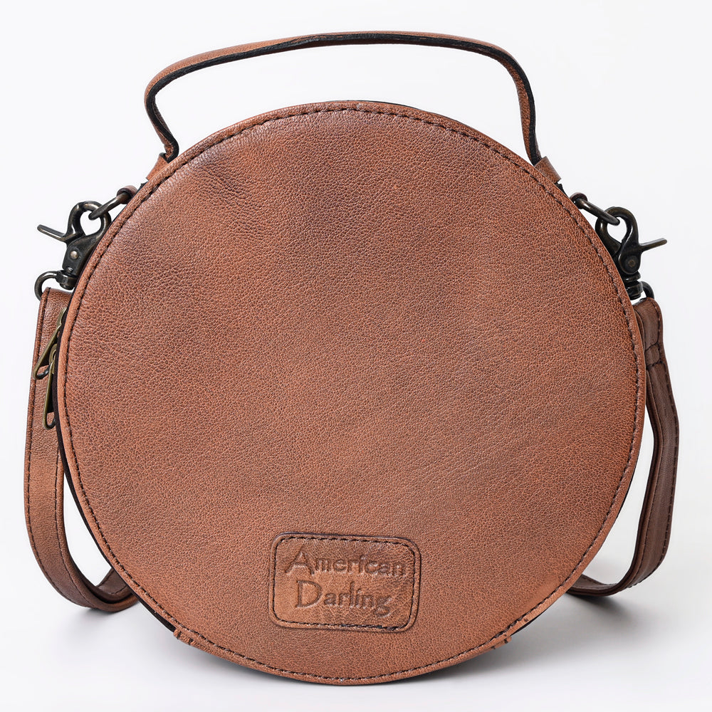 American Darling Western Canteen Bag Hand Tooled Genuine Leather Crossbody