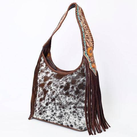 American Darling Western Hobo Bag Hair-On Cowhide & Tooled Leather Shoulder Purse