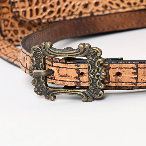 American Darling Western Crossbody Bag Crocodile Embossed Genuine Leather