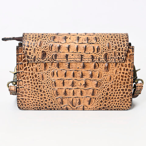 American Darling Western Crossbody Bag Crocodile Embossed Genuine Leather