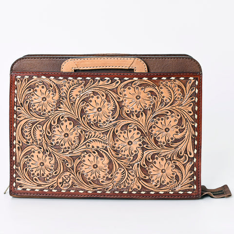 ADBG1194 American Darling Western Hand Tooled Leather Briefcase Bag Genuine Leather