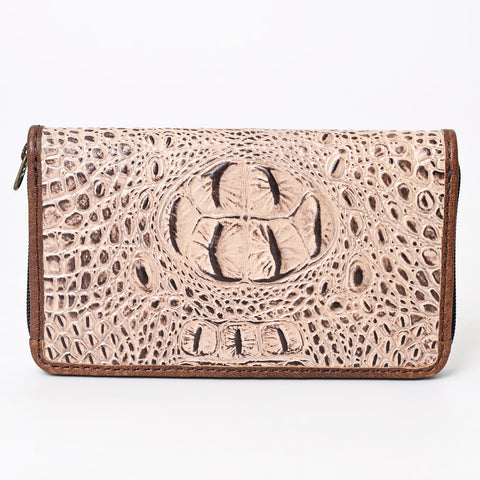 American Darling Western Organizer Bag Crocodile Embossed Hand Tooled Leather
