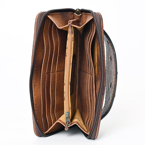 American Darling Western Organizer Bag Crocodile Embossed Hand Tooled Leather