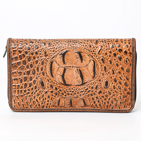 American Darling Western Organizer Bag Crocodile Embossed Hand Tooled Leather