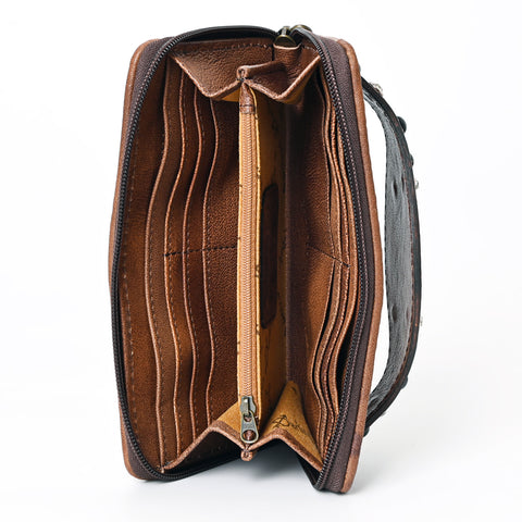 American Darling Western Organizer Bag Crocodile Embossed Hand Tooled Leather