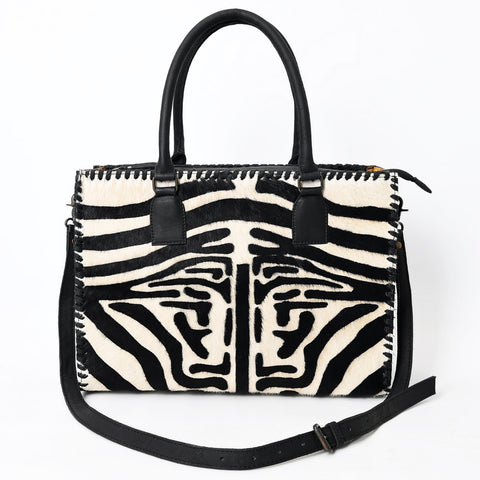 American Darling Western Tote Bag - Handcrafted Hair-On Cowhide & Braided Leather