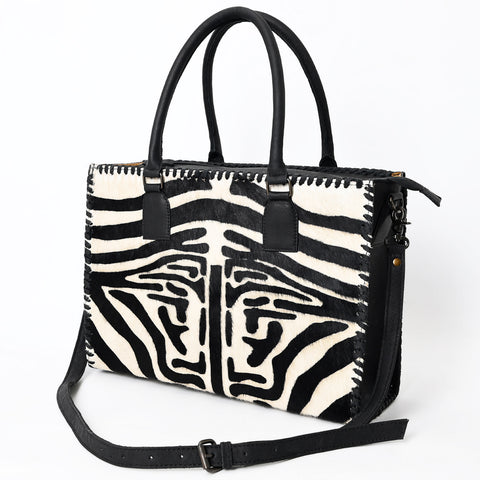 American Darling Western Tote Bag - Handcrafted Hair-On Cowhide & Braided Leather