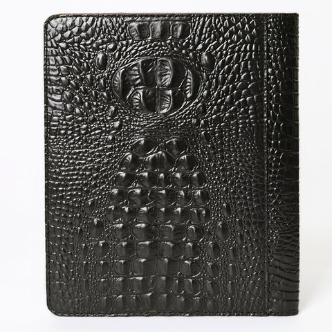 American Darling Crocodile Embossed Hand Tooled Leather Western Portfolio Bag