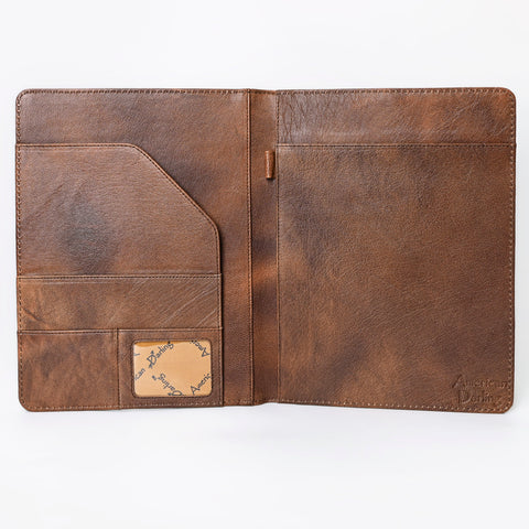 American Darling Crocodile Embossed Hand Tooled Leather Western Portfolio Bag