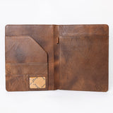 LC-ADBG1040 Crocodile Embossed Leather Portfolio with Hand Tooled Floral Accents-Eleanor Western Edition