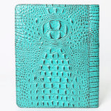 LC-ADBG1040 Crocodile Embossed Leather Portfolio with Hand Tooled Floral Accents-Eleanor Western Edition