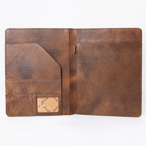 American Darling Crocodile Embossed Hand Tooled Leather Western Portfolio Bag