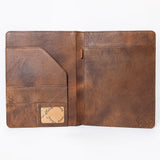 LC-ADBG1040 Crocodile Embossed Leather Portfolio with Hand Tooled Floral Accents-Eleanor Western Edition