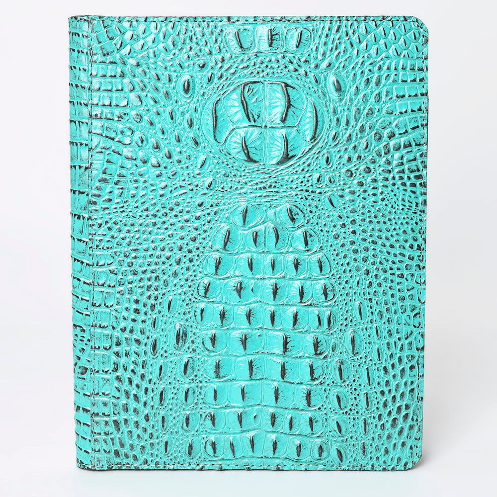 ADBG1040 Crocodile Embossed Leather Portfolio-Annie Western Cowhide Folio by American Darling