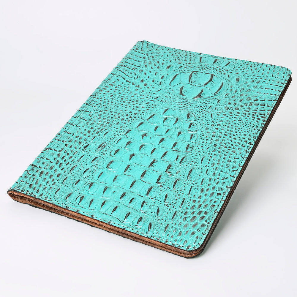 ADBG1040 Crocodile Embossed Leather Portfolio-Annie Western Cowhide Folio by American Darling